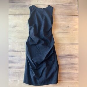 Nicole Miller Black and Grey Sleeveless Dress with ruching